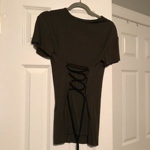 Army Green Lace-up Tunic